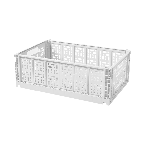 【CL】26Q1#2116#X Multi-functional white folding plastic storage basket, hand-held vegetable basket, rattan-like woven basket, storage basket, woven belt sorting box Item Picture