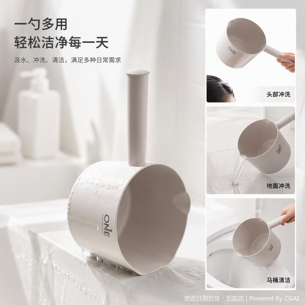 【CL】26Q2#1605 Thickened white water spoon and ladle kitchenware Durable and practical household soup spoon and ladle tableware