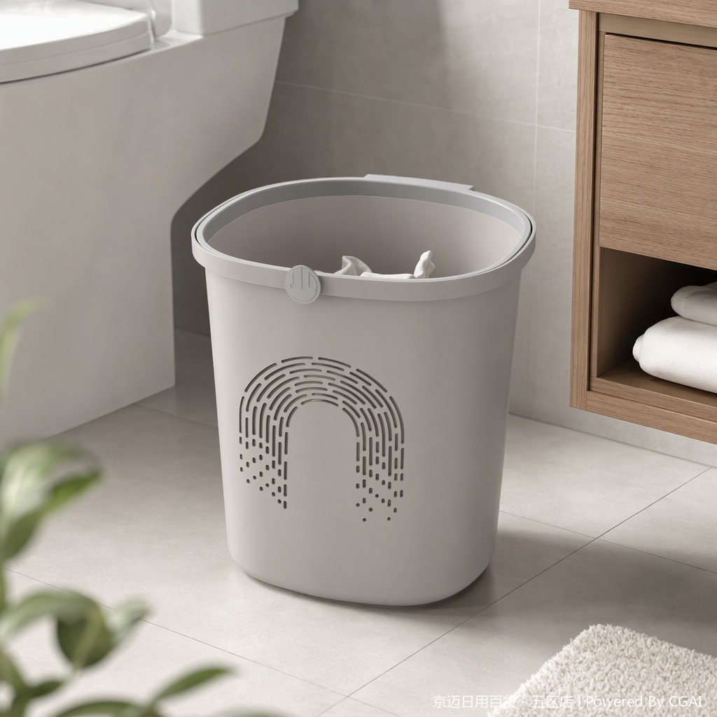 【CL】26Q2#1366 Grey square pedal flip Lid Smart Hollow Trash can 012 model Environmentally friendly and durable home and office storage container details Picture