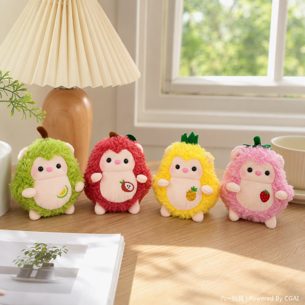 Fruit hedgehog plush toys, cute cartoon anime, foreign trade wholesale, children's gifts, healing series dolls, colorful hedgehog plush dolls, cute dolls, Qixi Festival gifts, children's toys, throw pillows, fabric dolls, gifts details Picture