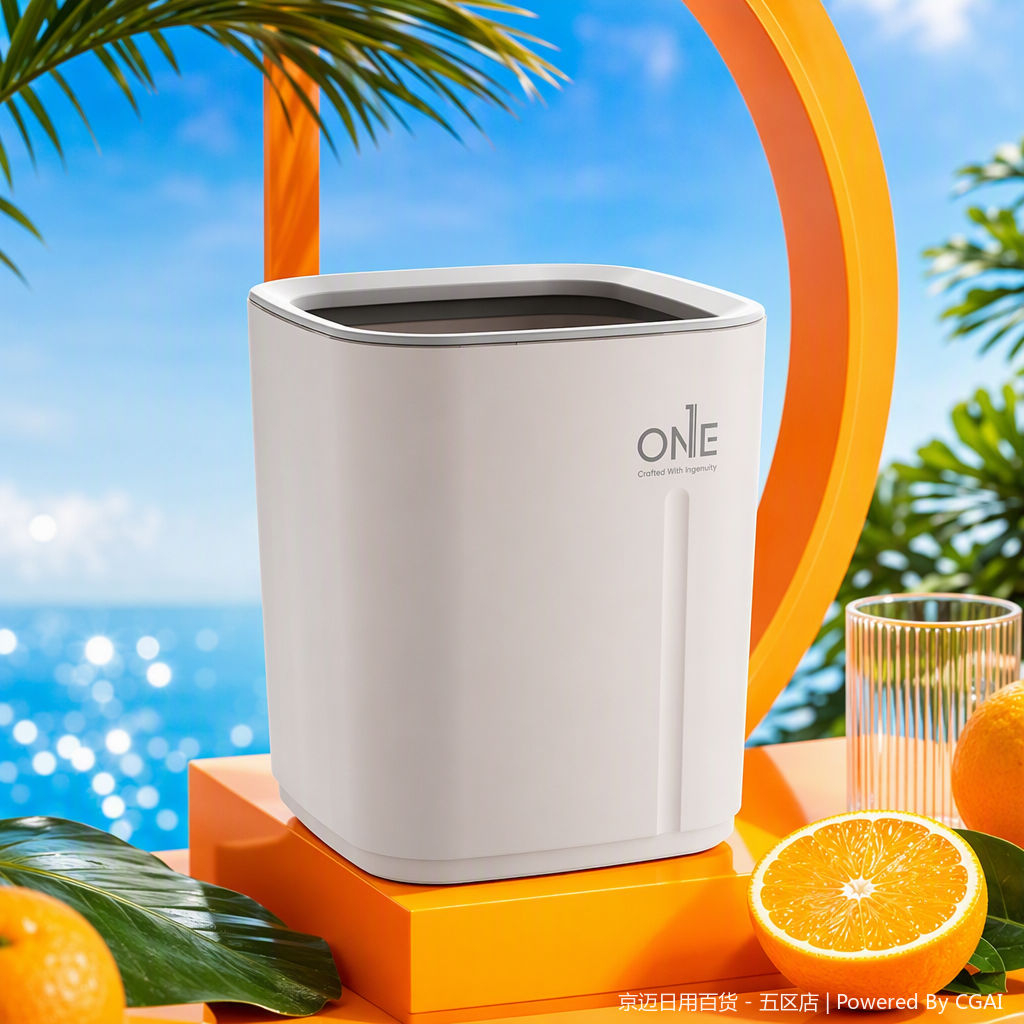 【CL】26Q2#1305 White mini pedal flip Lid Smart Hollow trash can, household kitchen and bathroom storage container Specification image