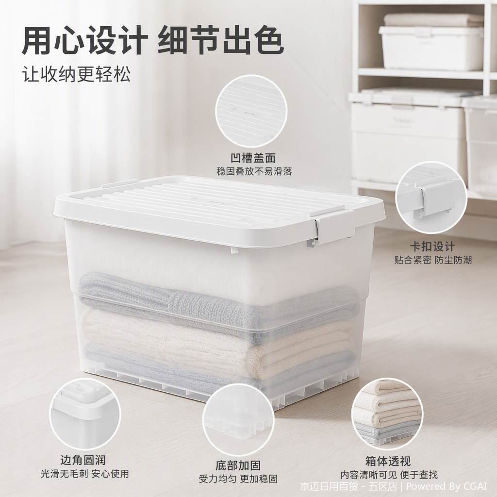 【CL】26Q1#1901 Multi-functional white covered plastic storage box, bean earplug folding fruit hard paper box, organizing box, storage box