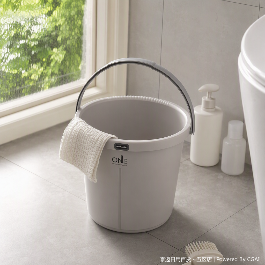 【CL】26Q2#1802 Grey square water bucket, storage plastic bucket, disposable rubber band packaging bottle, round plastic box, multi-purpose, durable household storage details Picture
