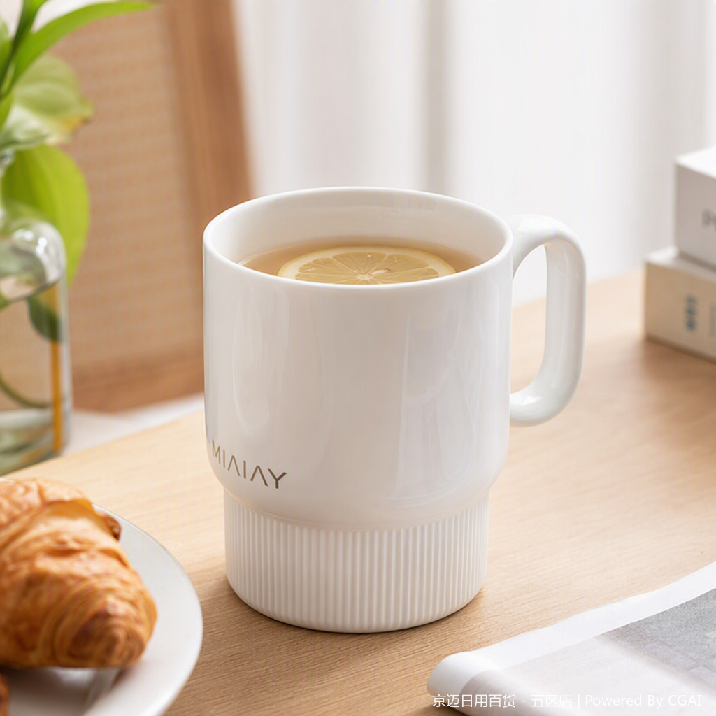 【CL】26Q1#2102#X White patterned ceramic Panda mug, stainless steel inner printed heat transfer creative coffee cup, excellent gift details Picture