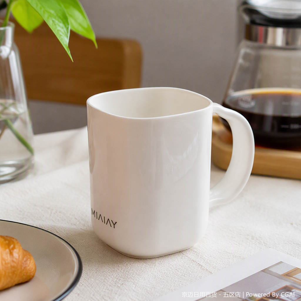 【CL】26Q1#2101 Colorful Creative Ceramic Water Cup, simple and fashionable home and office tea cup with lid, leak-proof, personalized cup details Picture