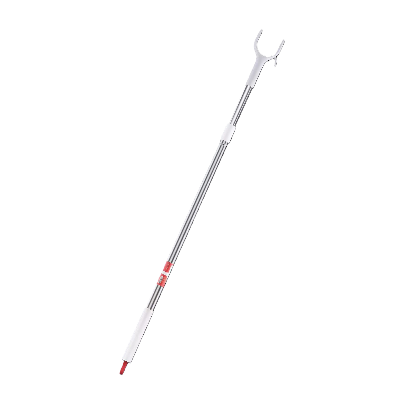 【CL】26Q2#Y2 Silver telescopic clothes drying pole, white handle, Y-shaped chuck, multi-functional bathroom clothes hanging fork, push rod, hanger hook Application Scenario