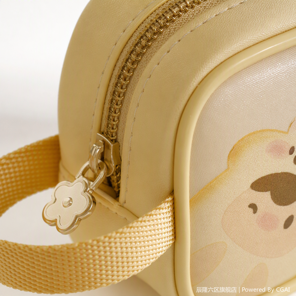 【CL】 26Q2#021 Beige cartoon large storage bag, multi-functional toiletries organizing bag, luggage and clothes storage bag Specification image