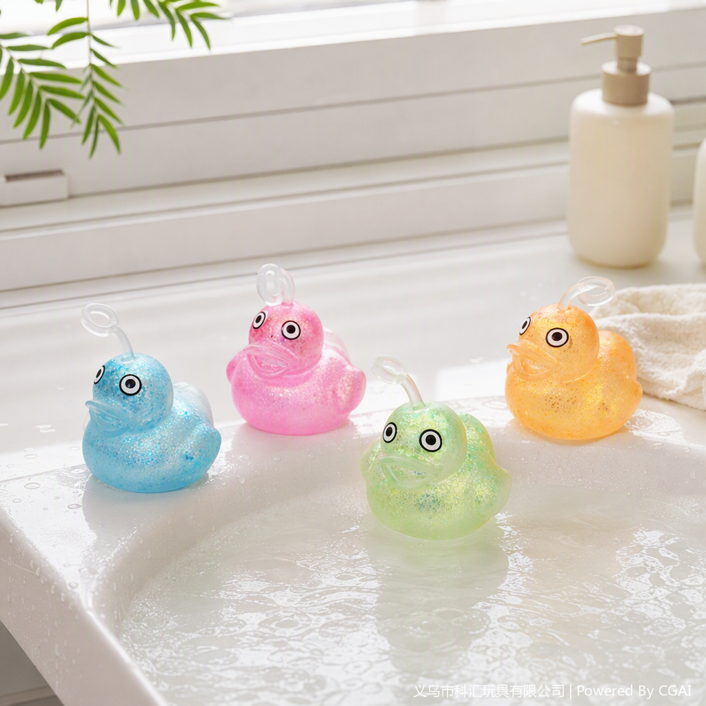 Colorful golden scallion glitter pink little yellow duck maltose stress-relieving and venting toy soft rubber kneading creative entertainment products pic 6