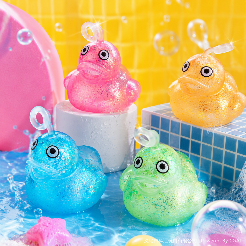 Colorful golden scallion glitter pink little yellow duck maltose stress-relieving and venting toy soft rubber kneading creative entertainment products details Picture