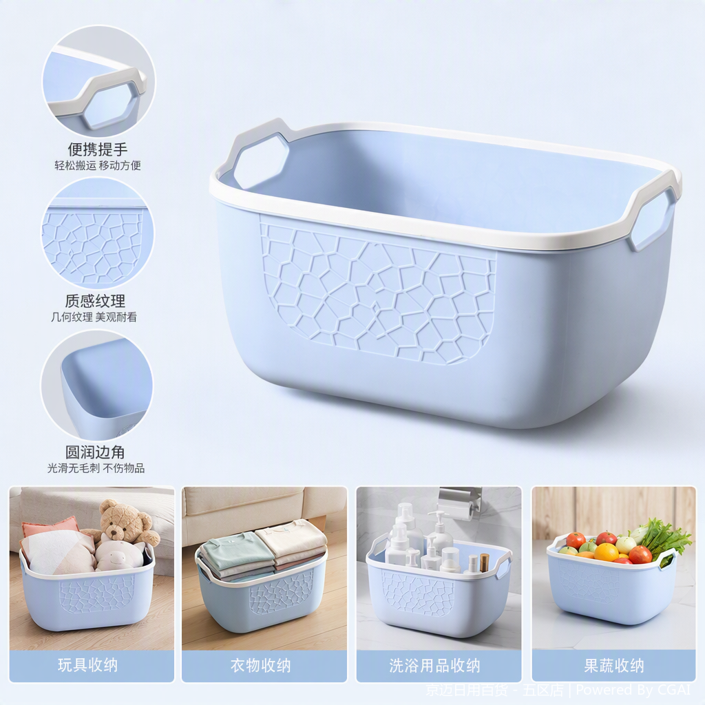 【CL】26Q1#3081D Multi-purpose hand-held rattan woven storage basket for home organization and storage, bamboo storage basket with handle design