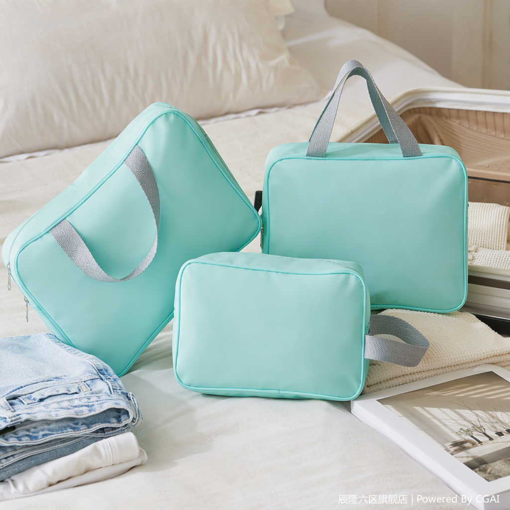 【CL】26Q2#080 Multi-functional large light green storage bag, luggage, clothes, toiletries, organizing bag, travel storage bag details Picture