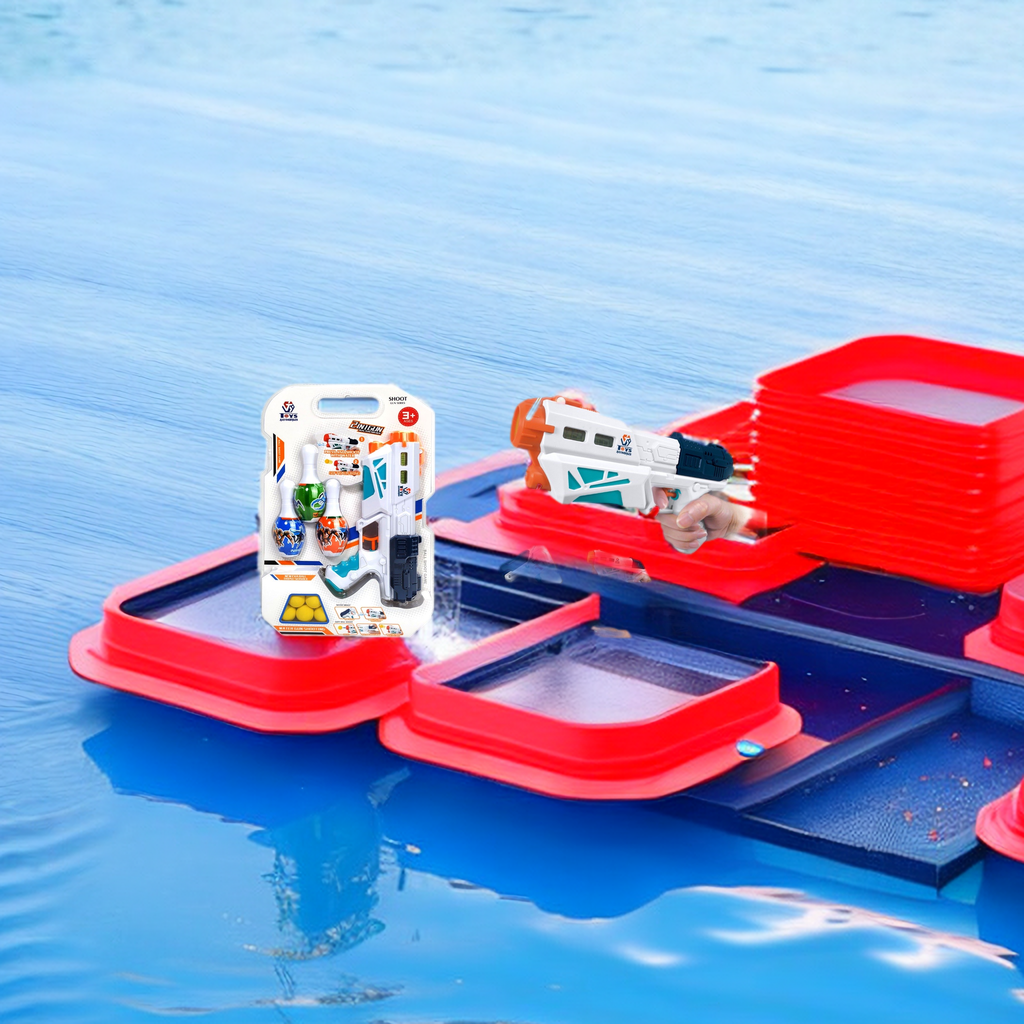 Children's double-suction plate elastic water jet two-in-one game toy, made of safe and environmentally friendly materials, a new experience for parent-child interactive water park details Picture