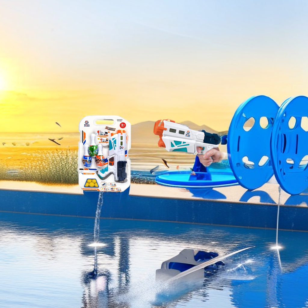 Children's double-suction plate elastic water jet two-in-one game toy, made of safe and environmentally friendly materials, a new experience for parent-child interactive water park Application Scenario