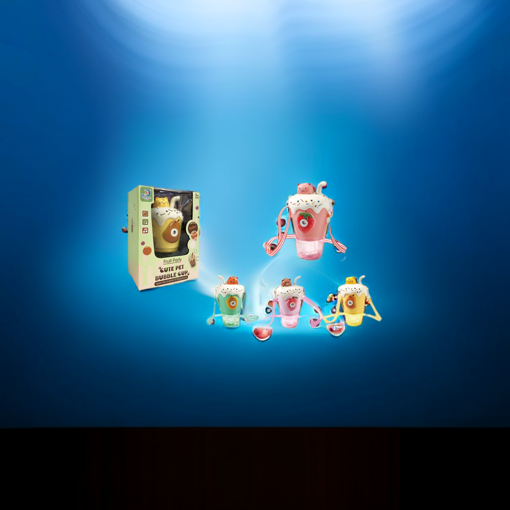 Electric milk tea cup bubble machine with light and music, 4-color mixed package, not including electric magic light and sound bubble cup, dreamy colored light and music cup Item Picture