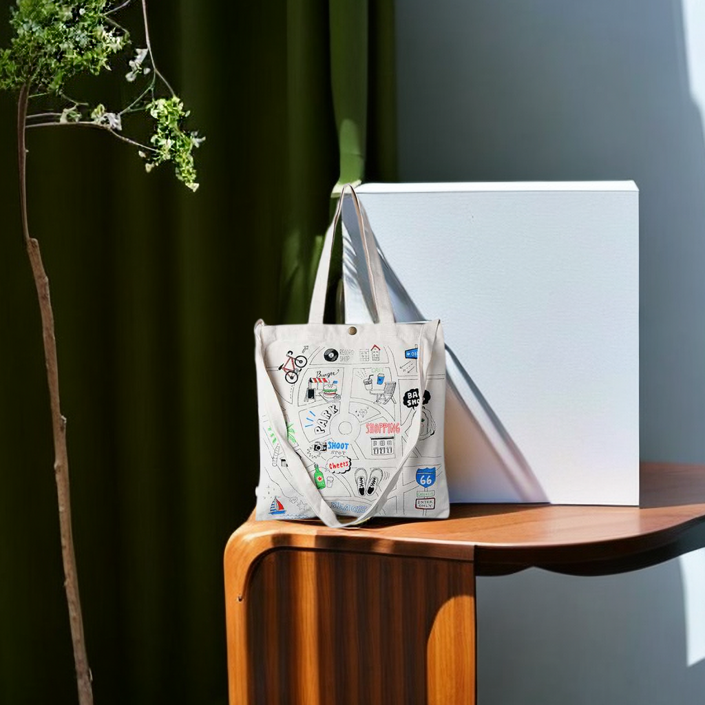 Canvas Satchel Tote Bag Screen Capture Variety Of Styles Suitable For Daily Use Specification drawing