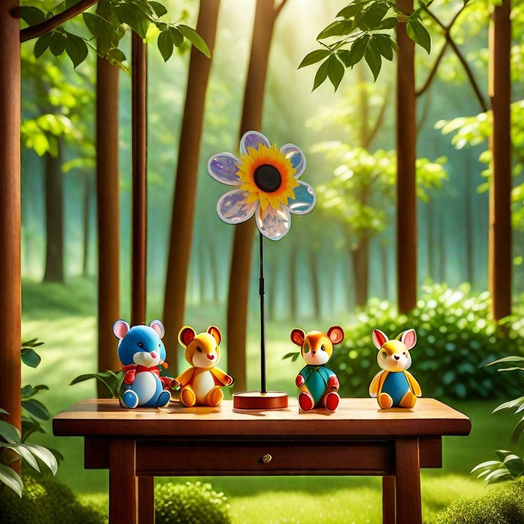 Sunflower windmill toy, colorful film windmill, multi-color rotating decoration detail image 4