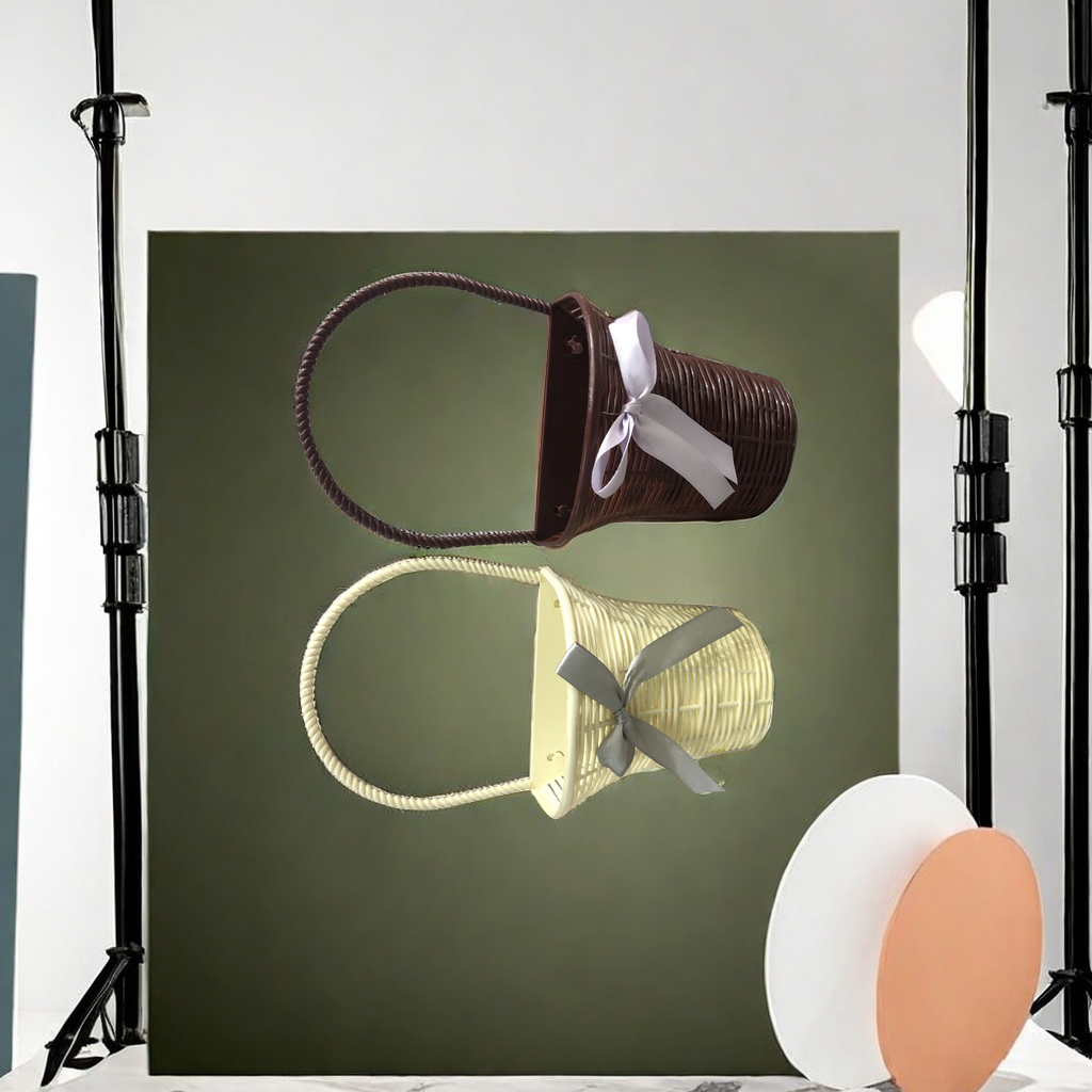 藤编花篮醒花桶 花束资材多肉花盆 精致花篮 花艺装饰 绿植盆栽细节图