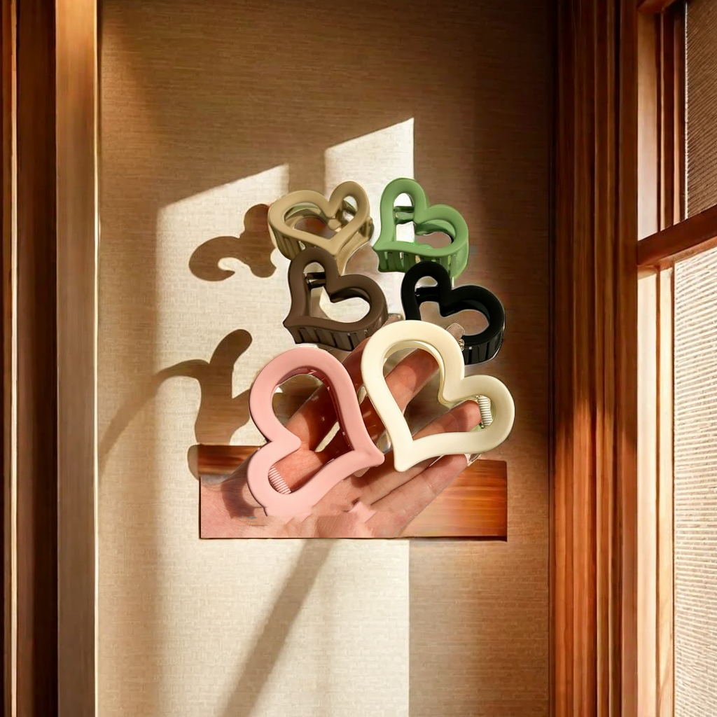 爱心磨砂后脑勺中号鲨鱼夹新款夹子头饰发抓高级感抓夹女夏季