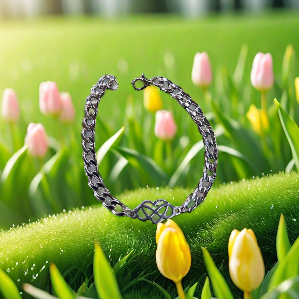 天然绿松石串珠手链 不规则设计 百搭风格 女士仿银手镯 天然珍珠手环精致手镯女款产品图