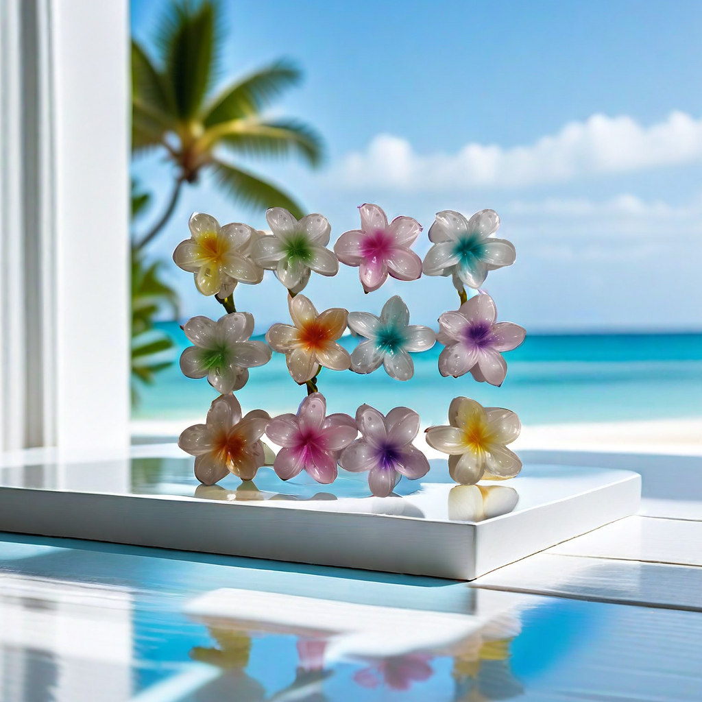 8.5 cm frangipani flower bestseller, popular and trendy, the same style as a vacation seaside photo headpiece and hairpin for Internet celebrities details Picture