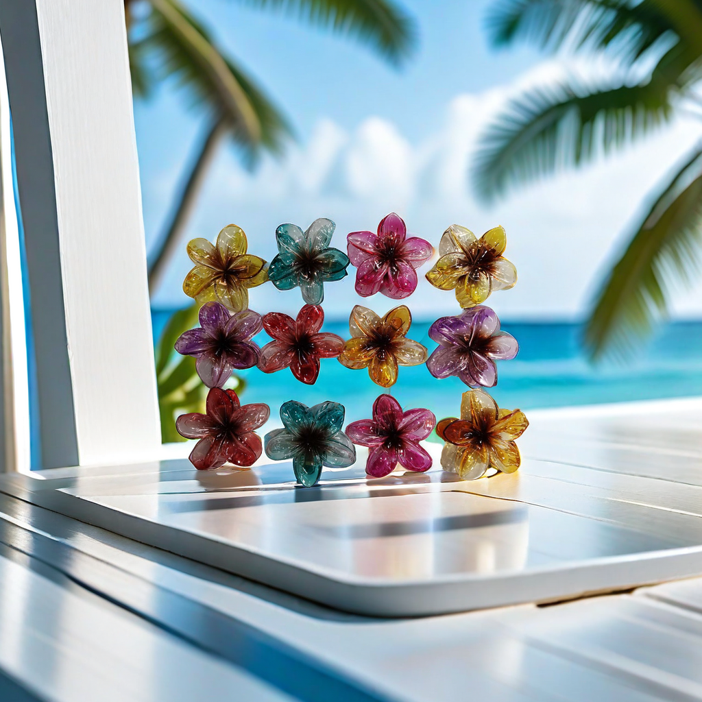 8.5 cm frangipani flower bestseller, popular and trendy, the same style as a vacation seaside photo headpiece and hairpin for Internet celebrities Specification image