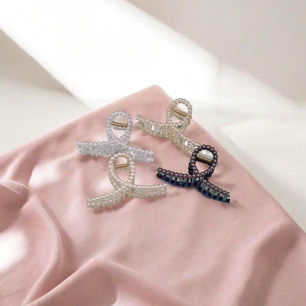 8 cm Mermaid Princess Pearl New cross-style Korean style hairpin for the back of the head, a high-end new headwear hairpin details Picture