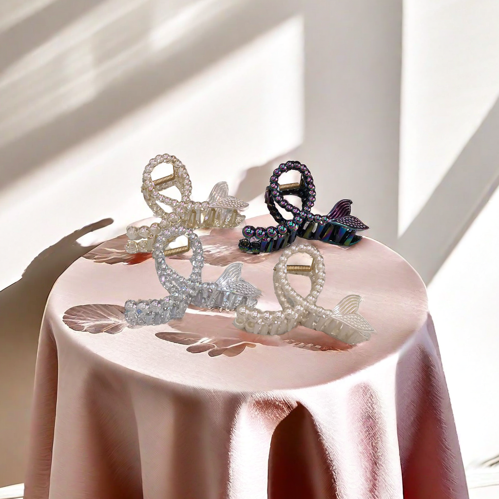 8 cm Mermaid Princess Pearl New cross-style Korean style hairpin for the back of the head, a high-end new headwear hairpin Application Scenario