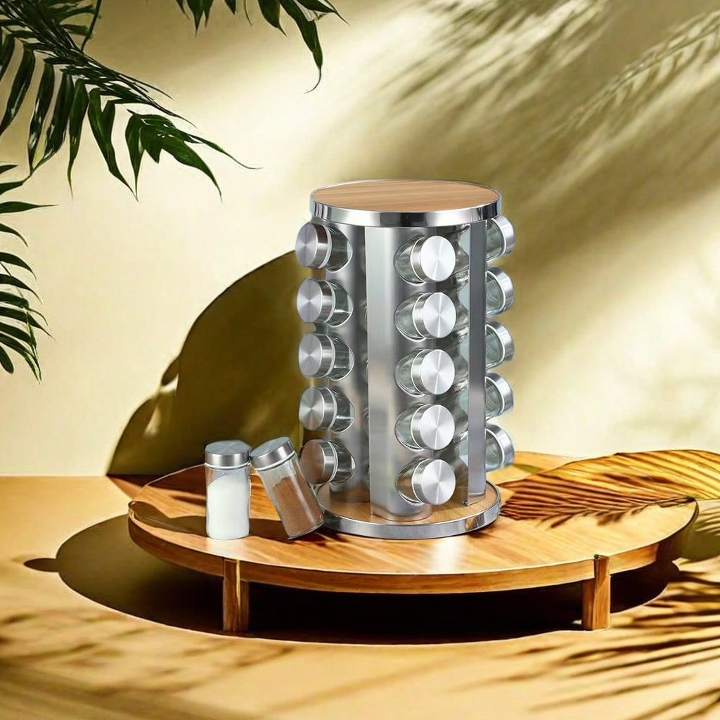 This 20-head seasoning jar is a must-have for the kitchen. It is an exquisite and practical storage jar made of food-grade material, safe and harmless. It is a perfect tool for storing kitchen seasonings details Picture