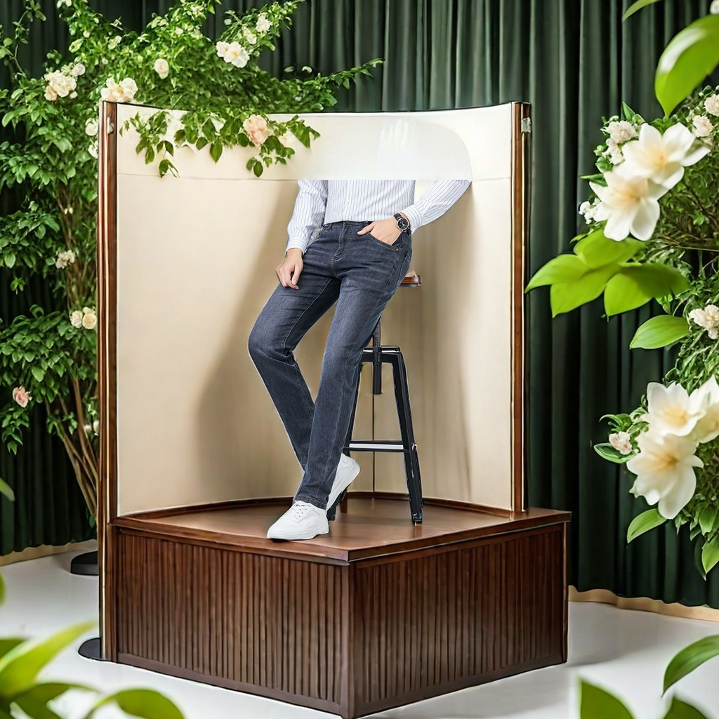 In-stock men's loose casual summer jeans made of Lyocell fabric, breathable, comfortable and durable