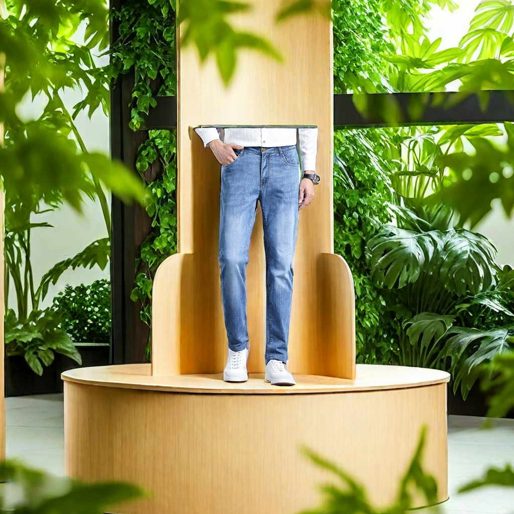In-stock men's loose and casual summer jeans, Lyocell high-quality, comfortable and breathable jeans, fashionable and trendy men's wear Application Scenario