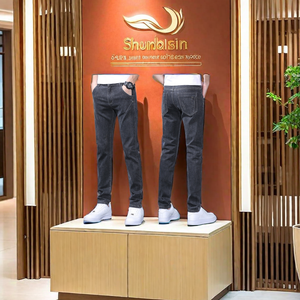 In-stock men's loose and casual summer Lyocell jeans, comfortable, breathable and durable men's jeans details Picture
