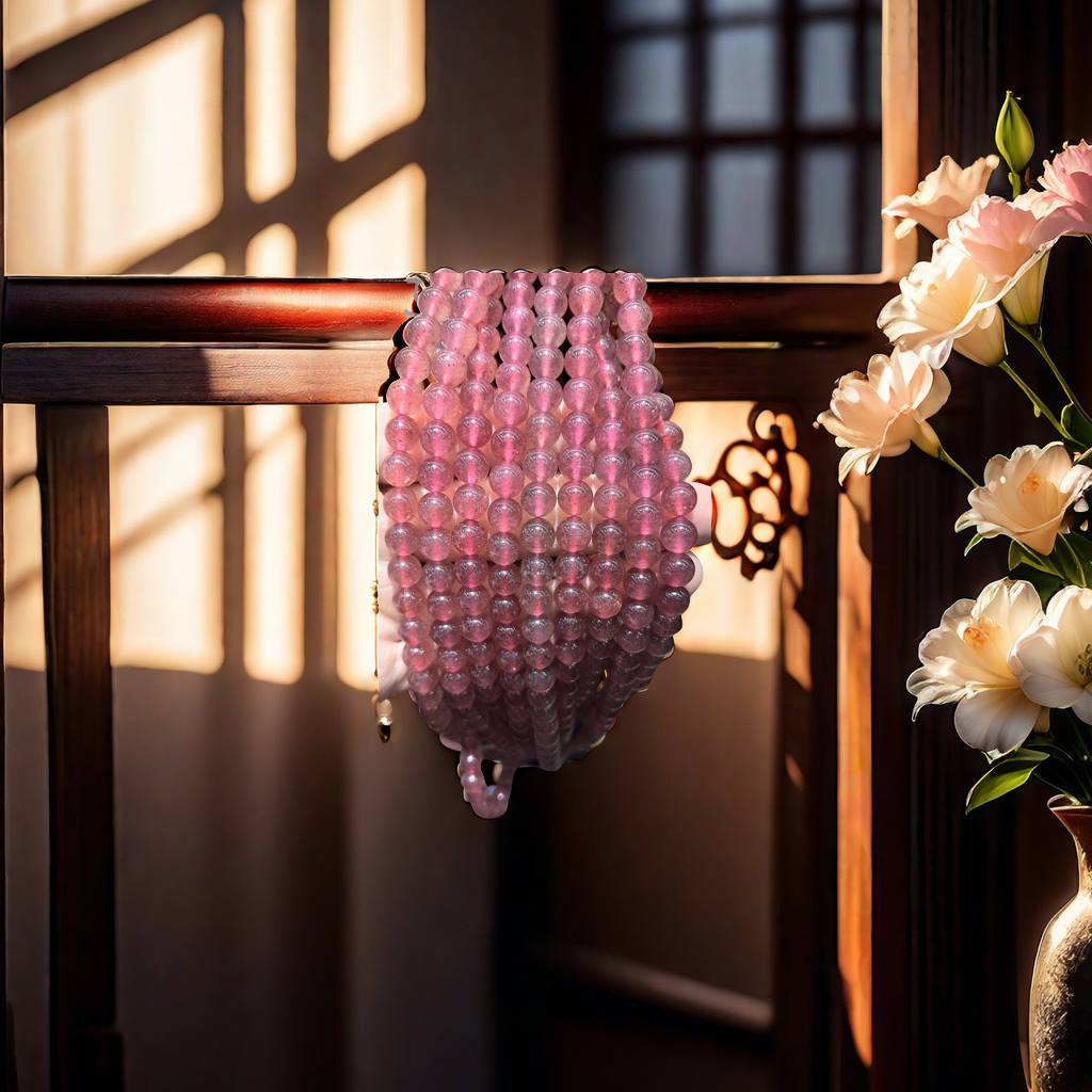 波西米亚风格串珠手链 8mm草莓晶黄金手镯光版 女士时尚不规则百搭款 仿银手镯 独特设计手镯女款