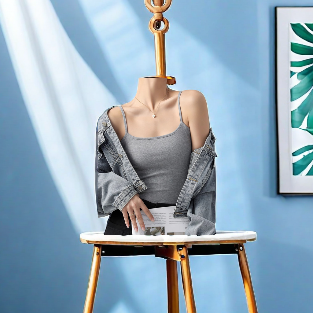 White Ice Silk Thread Cotton Halter Women's Summer Thin Large Size Anti-Leakage Small Vest Outside To Wear The Bottom Coat Comfortable And Breathable Specification drawing