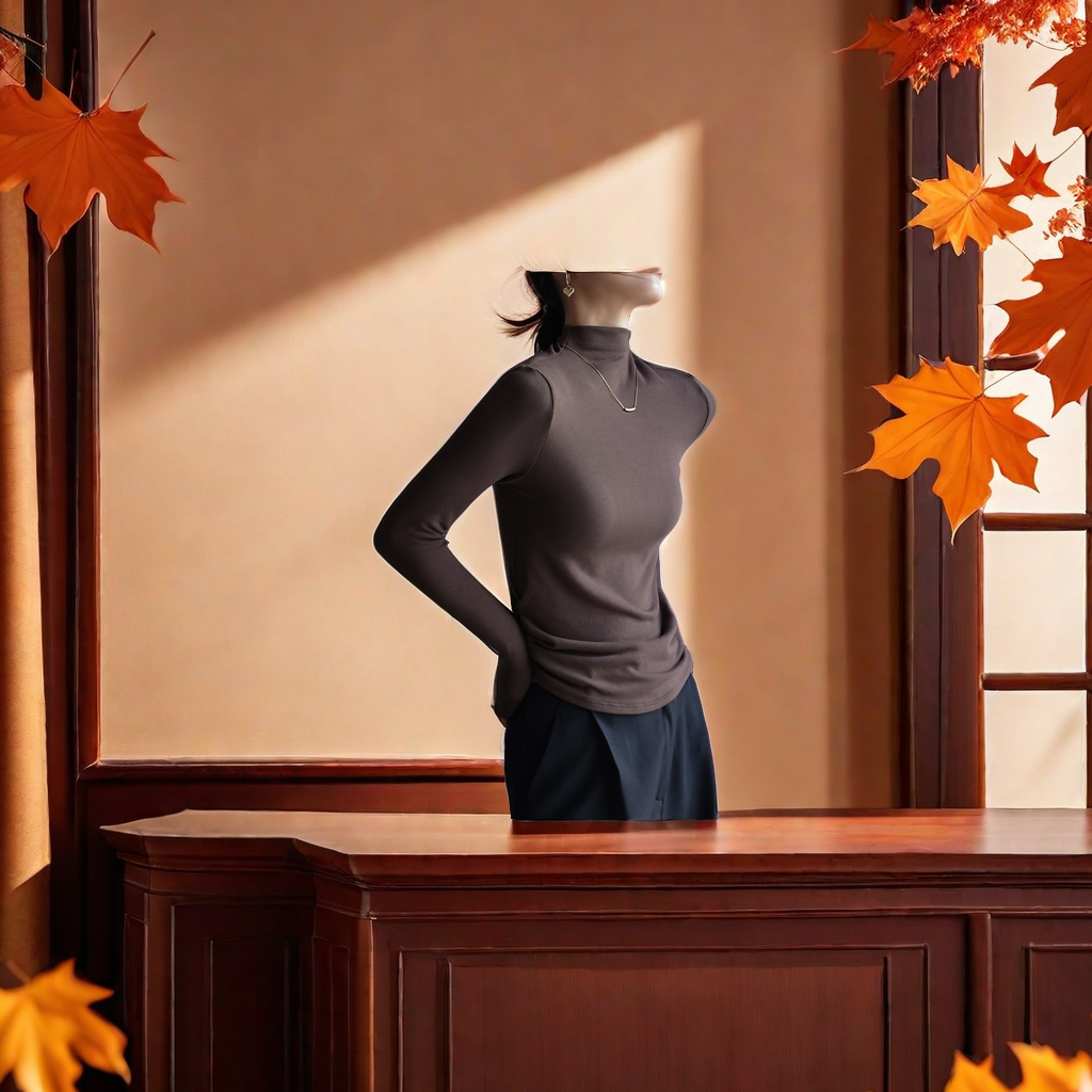 Autumn And Winter Women's Inner Matching High Quality Thick Modal Half High Neck Solid Color Long Sleeve Top Base Coat Base Coat Warm Comfortable Fashion Trend