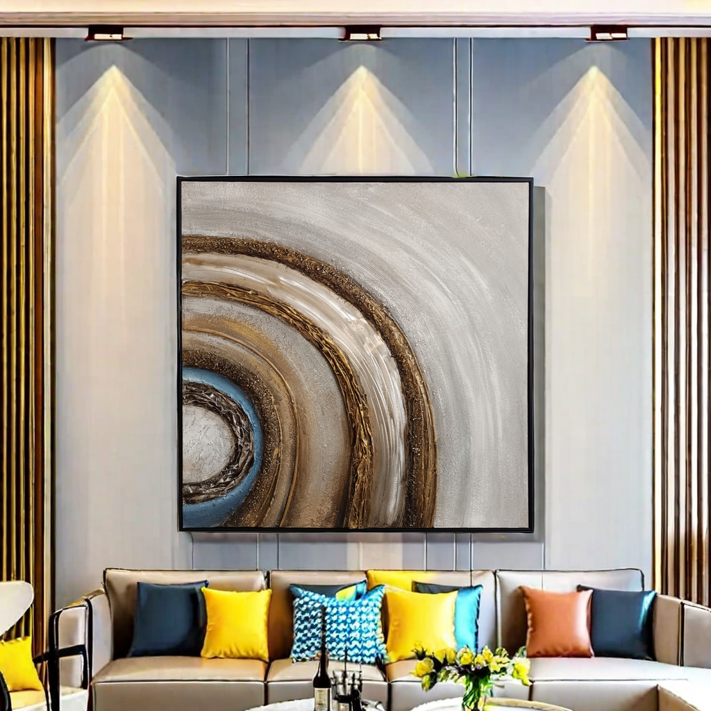 رسوم الرسم اليدوي، لوحات حائط الخلفية على الأرائك، رسوم مجردة، لوحات زيتية -أمريكية Item Picture