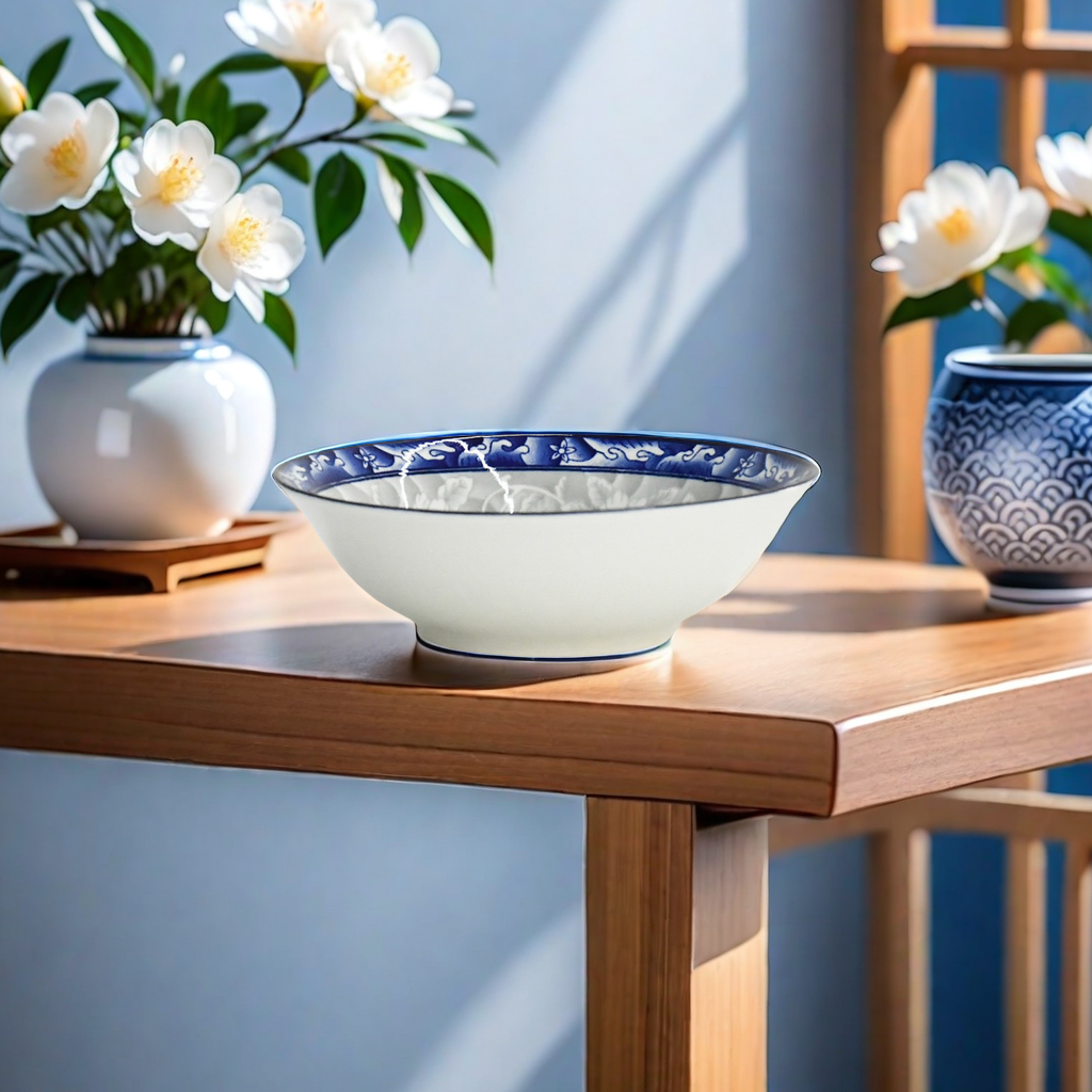 Factory direct sales of Jingdezhen Japanese-style blue and white porcelain tableware sets. Home dining bowls, chopsticks, plates and plates. Enjoy delicious food starting from elegant tableware Specification image