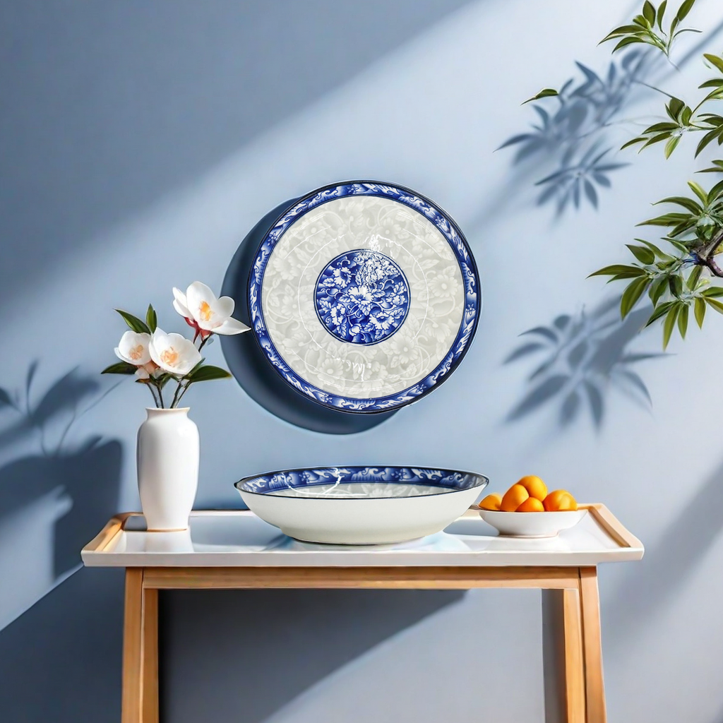 Factory direct sales of Jingdezhen Japanese-style blue and white porcelain tableware sets. Home dining bowls, chopsticks, plates and plates. Enjoy delicious food starting from elegant tableware Application Scenario