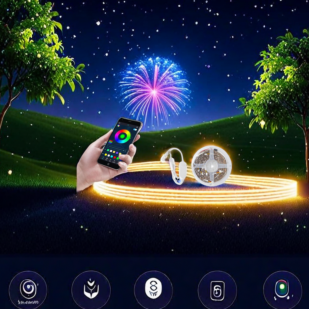 Cross-Border 5265 Bluetooth App Music Voice Control 5V5050led Full Color Running Horse Meteor Shower Explosion Magic Smoke Lantern With Light Cool Unique Application Scenario
