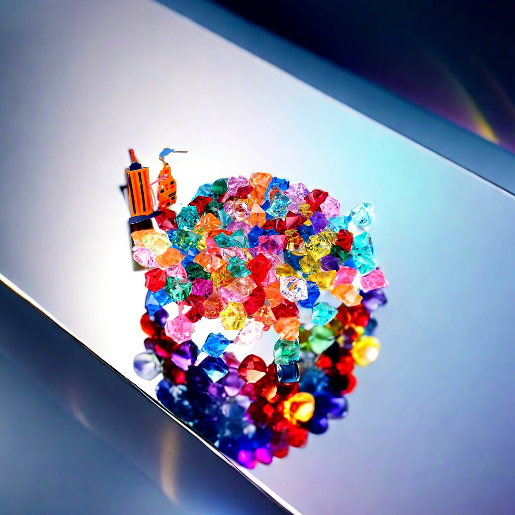 Acrylic imitation gemstone earrings, ice cubes, seven-color crystal fish tank decoration, children's playground stage decoration, plastic toys Specification image