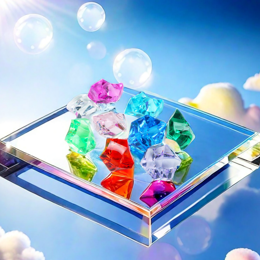 Acrylic imitation gemstone earrings, ice cubes, seven-color crystal fish tank decoration, children's playground stage decoration, plastic toys Item Picture