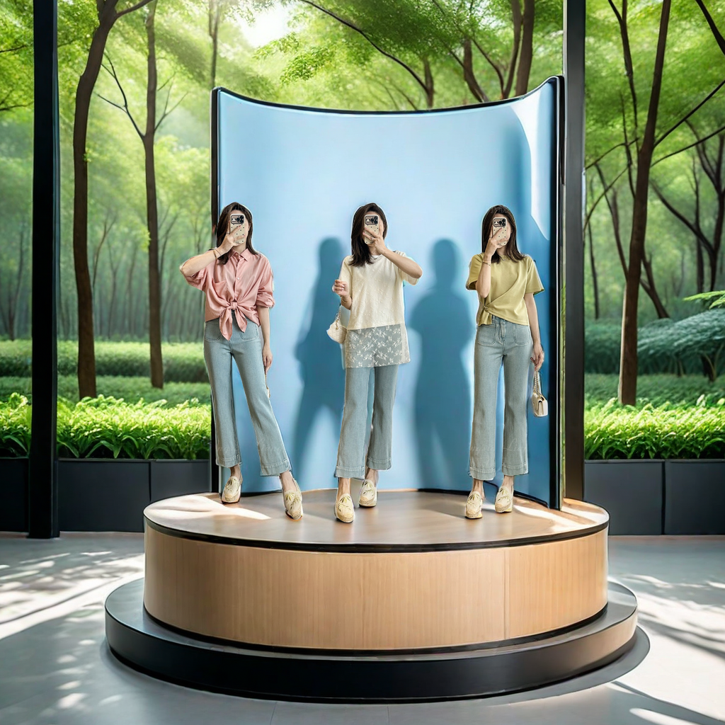 DN high-quality filter light blue four-sided elastic slimming 9-point fishtail baguette pants for women with a front pocket design that is not tight, fashionable and trendy jeans Item Picture