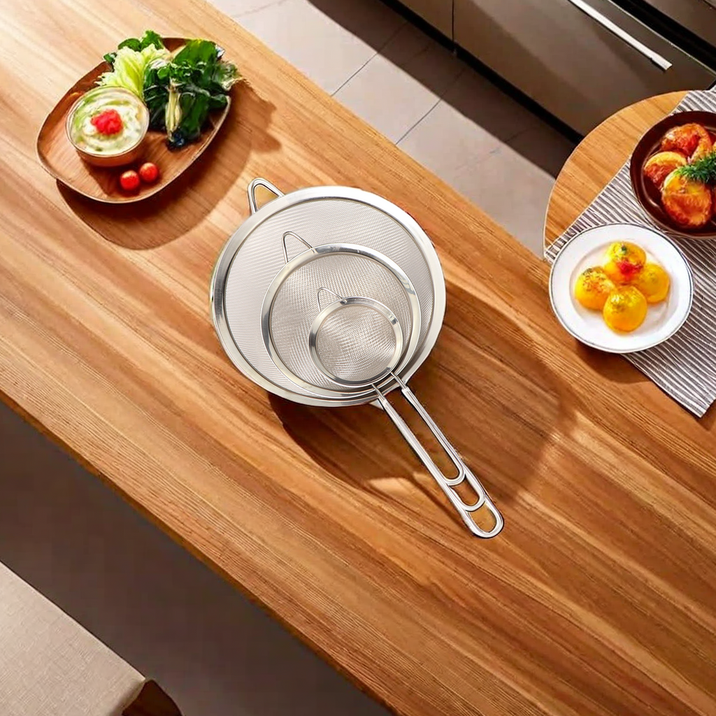 201不锈钢燕窝漏勺油格 过滤网分离蛋清烘焙工具 面粉筛跨境锅具 精选烹饪必备