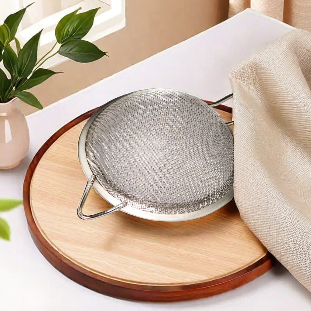 201 stainless steel bird's nest strainer, oil filter screen, egg white separation, baking tool, flour sieve, cross-border cookware, essential for cooking Specification image