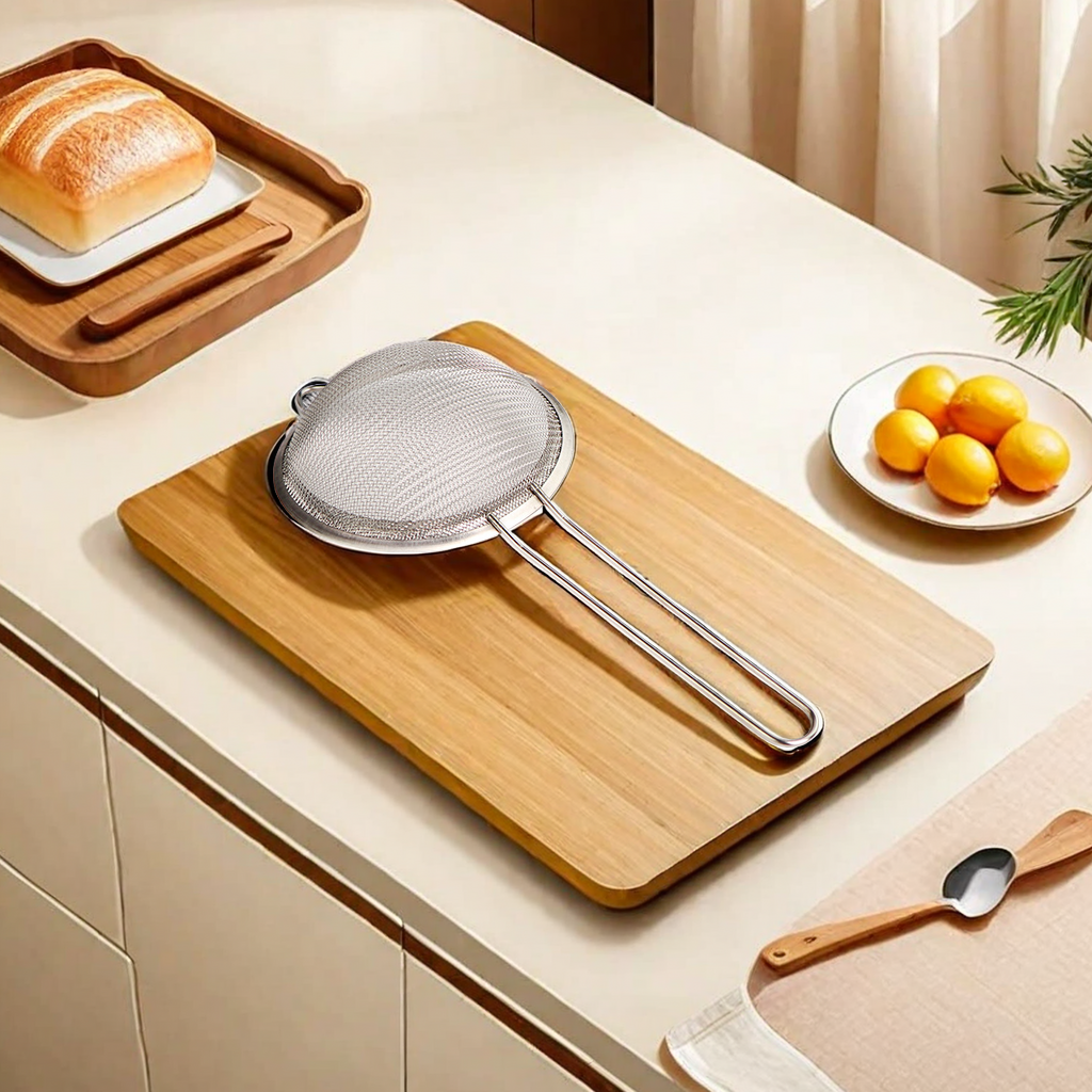 201 stainless steel bird's nest strainer, oil filter screen, egg white separation, baking tool, flour sieve, cross-border cookware, essential for cooking Application Scenario