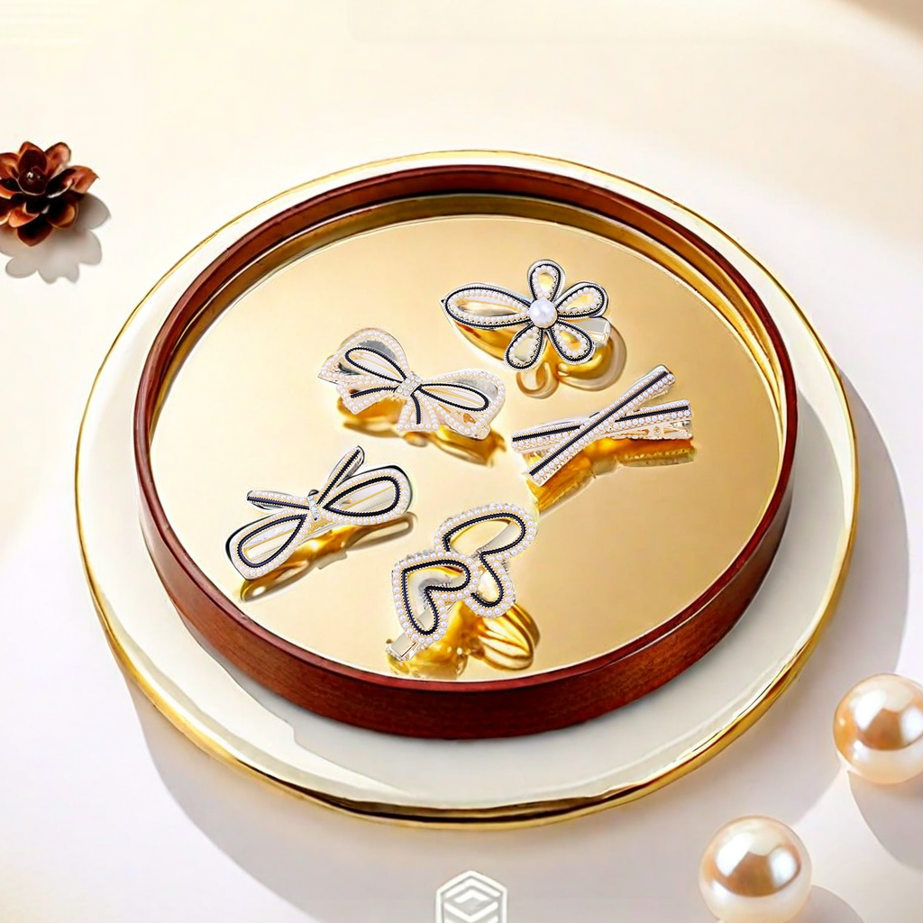 Korean version alloy duckbill clip manufacturer, elegant and popular hairpin, pearl heart, multiple women's bow duckbill clips details Picture