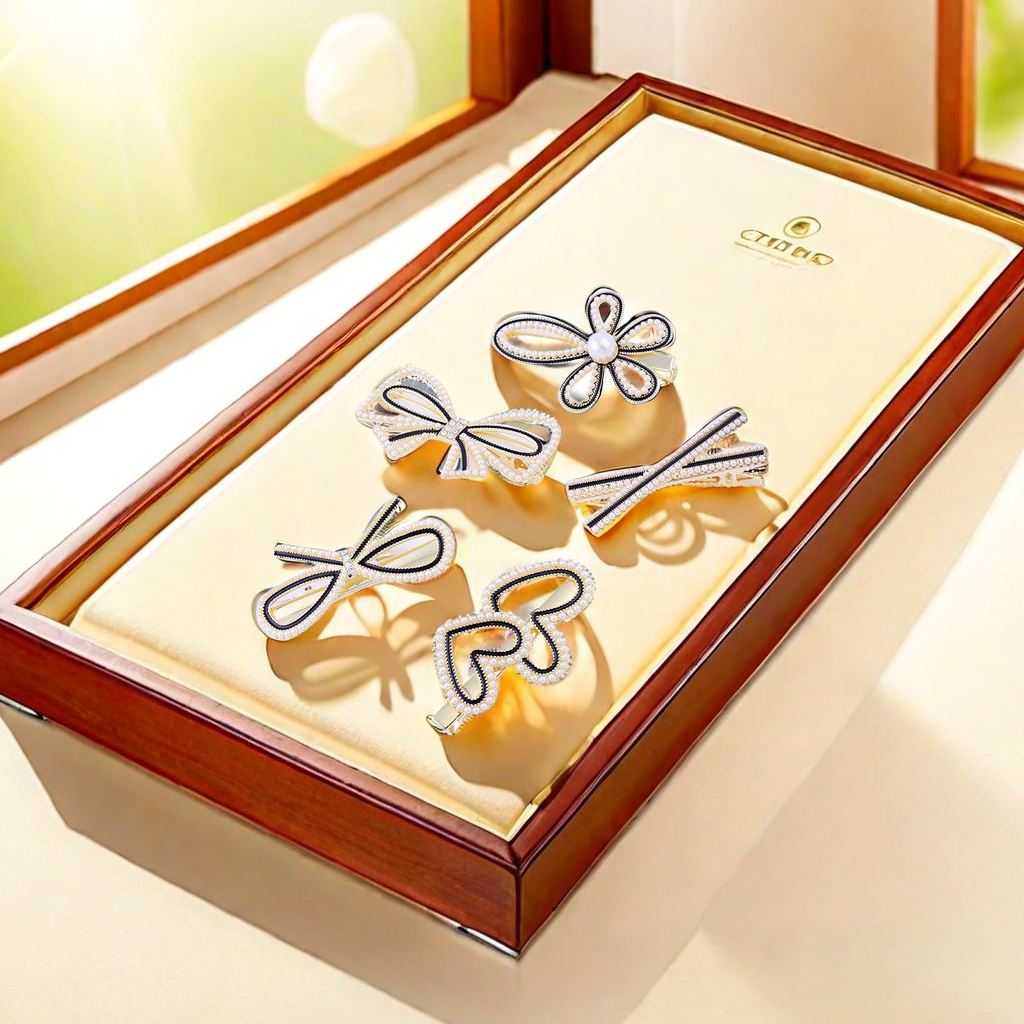 Korean version alloy duckbill clip manufacturer, elegant and popular hairpin, pearl heart, multiple women's bow duckbill clips