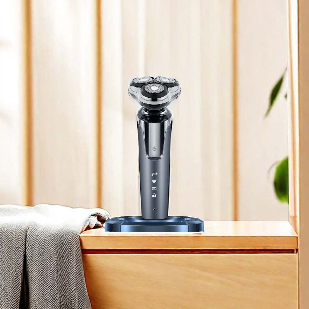 Cross-Border Digital Display 8801 Electric Shaver Type-C Fast Charging 3-In-1 Floating Double Ring Design Beard Knife Full Shave No Residue Razor Application Scenario