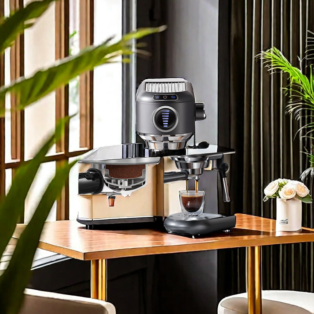 Cafelffe Full Semi-Automatic Home Coffee Machine Espresso Steam Milk Foam Machine Small Portable Coffee Making Equipment details Picture