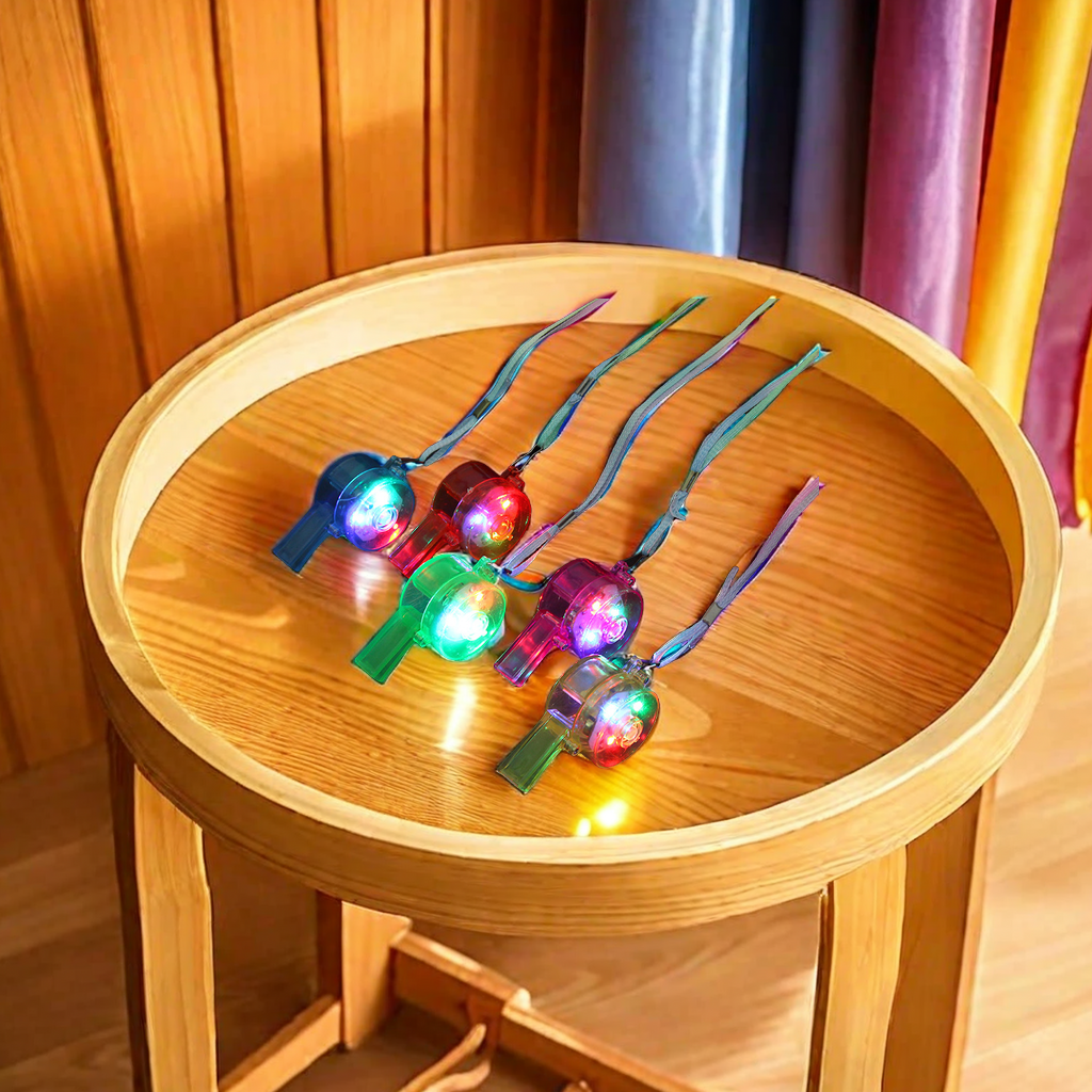 儿童玩具圆形发光口哨 助威闪光哨子酒吧聚会用品 发光玩具批发 吸顶灯特效照明装饰