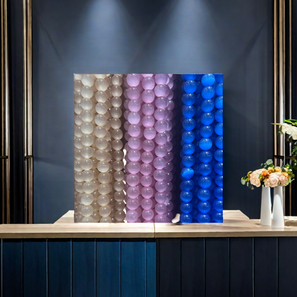 猫眼石玻璃制品，广泛用于设计饰品手链，饰品项链，饰品耳环等详情图2